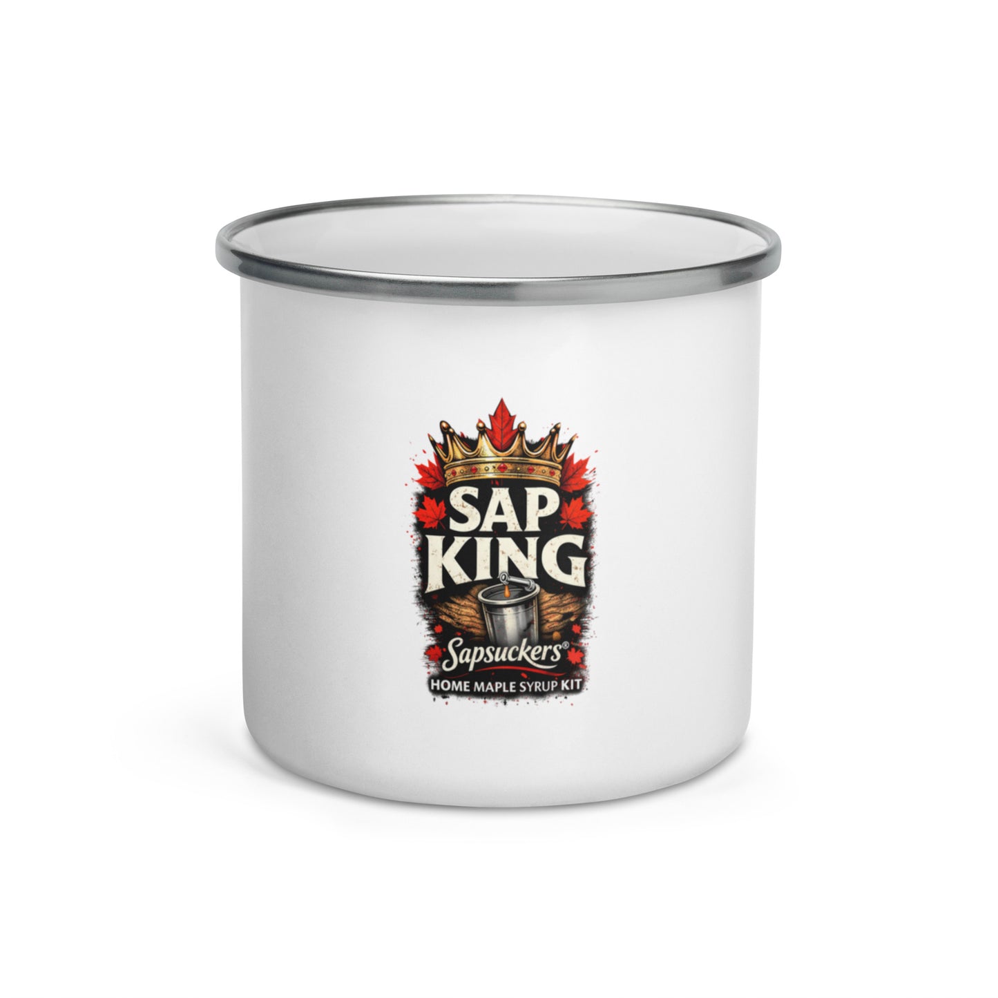 Sap King Enamel Mug — front view — Sapsuckers® Canadian enamel mug