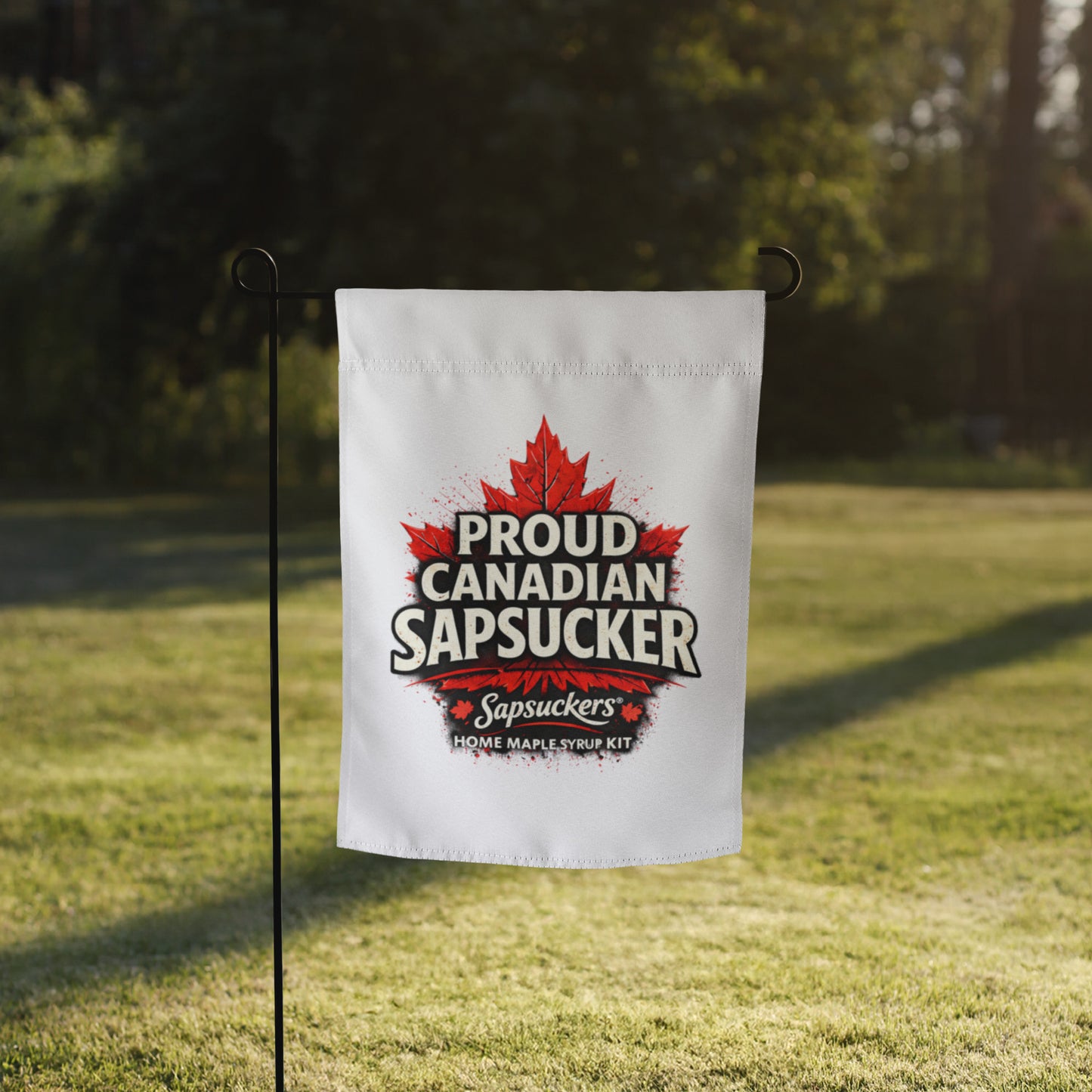 Proud Canadian Sapsucker Flag — front view — Sapsuckers® Canadian garden flag