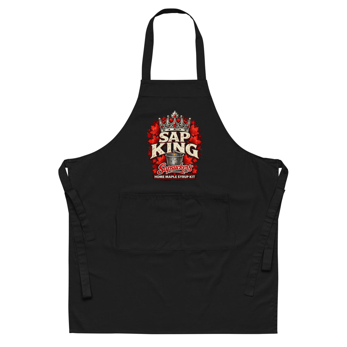 Sap King apron in Black, Sap Family design by Sapsuckers™