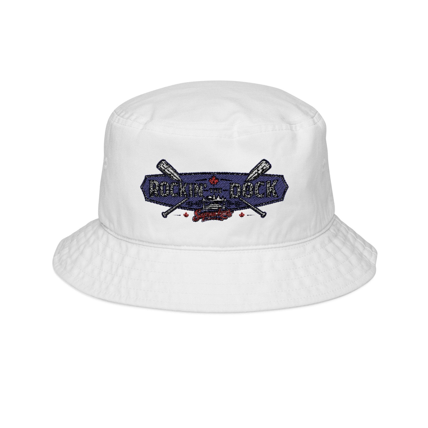 Rockin the Dock Embroidered Bucket Hat — front view