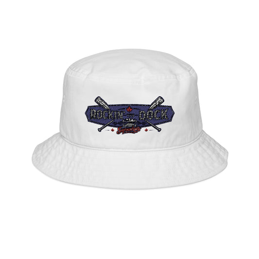 Rockin the Dock Embroidered Bucket Hat — front view
