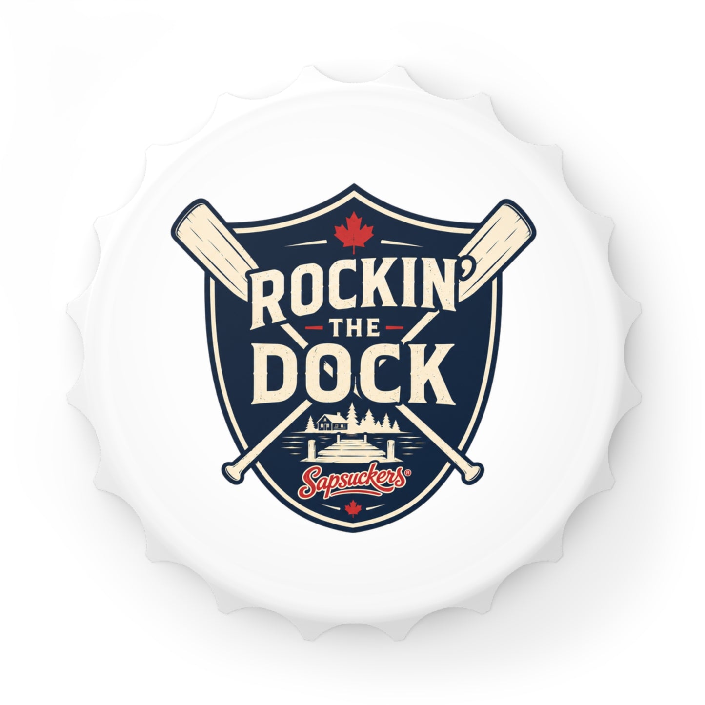 Rockin' the Dock Magnetic Bottle Opener — front view
