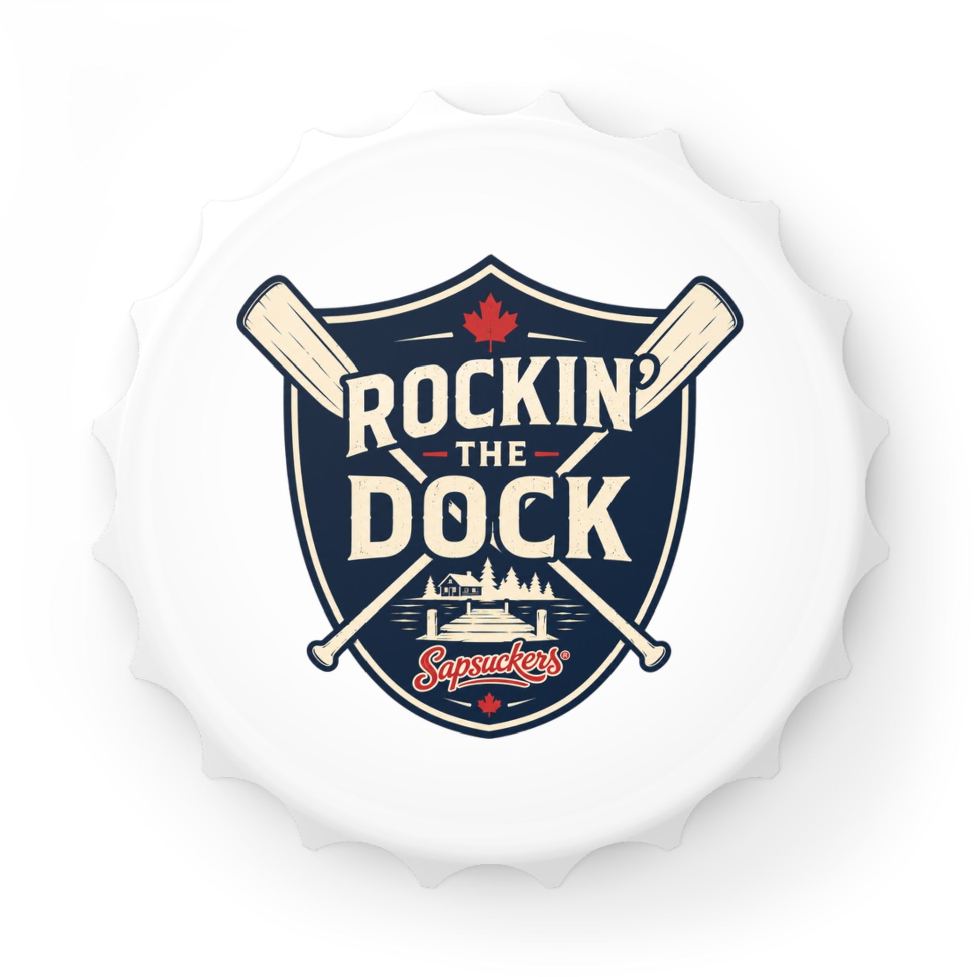 Rockin' the Dock Magnetic Bottle Opener — front view
