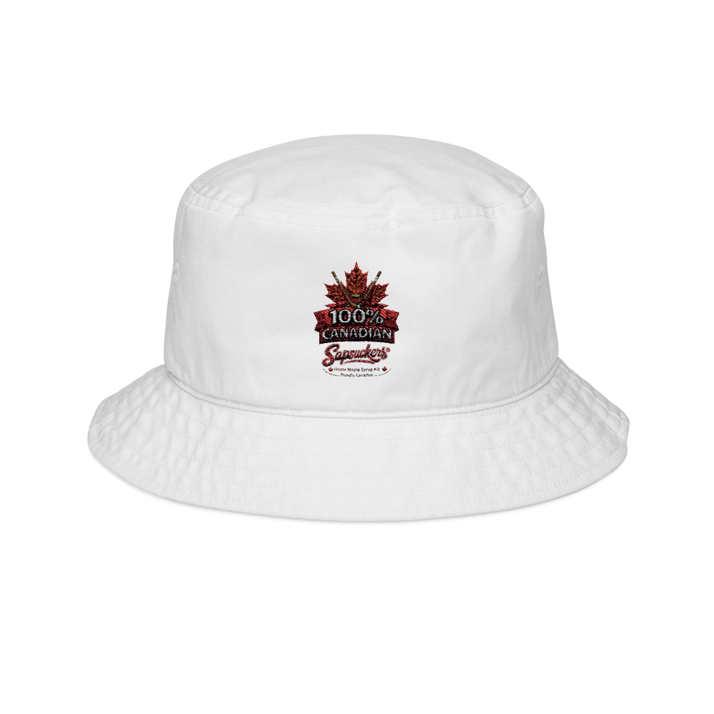 100% Canadian Embroidered Bucket Hat — front view