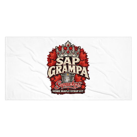 Sap Grampa beach towel, Sap Family design by Sapsuckers™