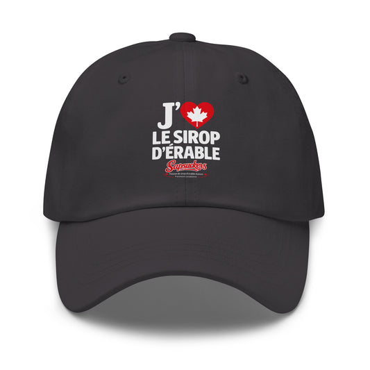 J'❤️ Le Sirop D'Érable Hat — Dark Grey | Sapsuckers® Canadian Dad Hat