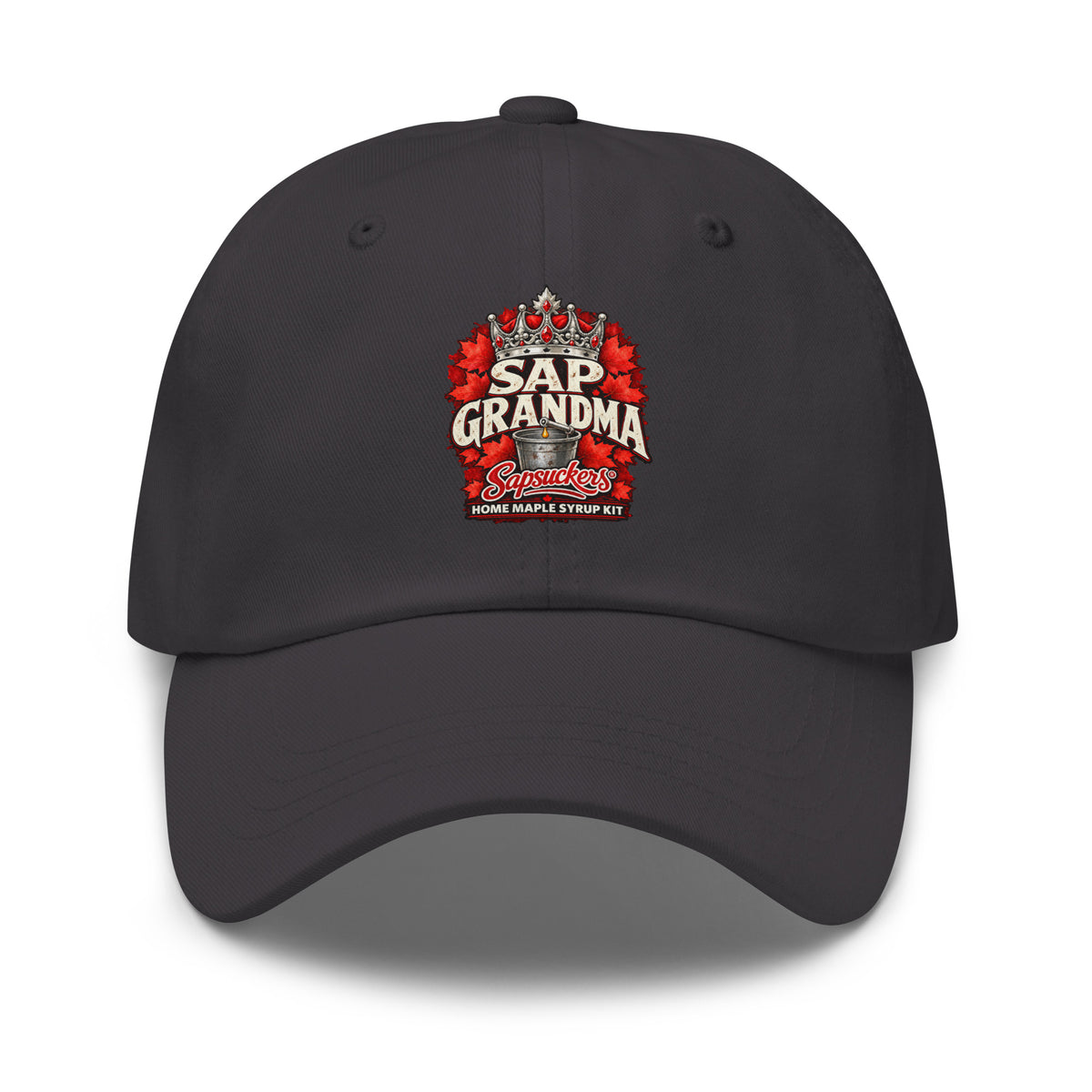 Sap Grandma dad hat in Dark Grey, Sap Family design by Sapsuckers™