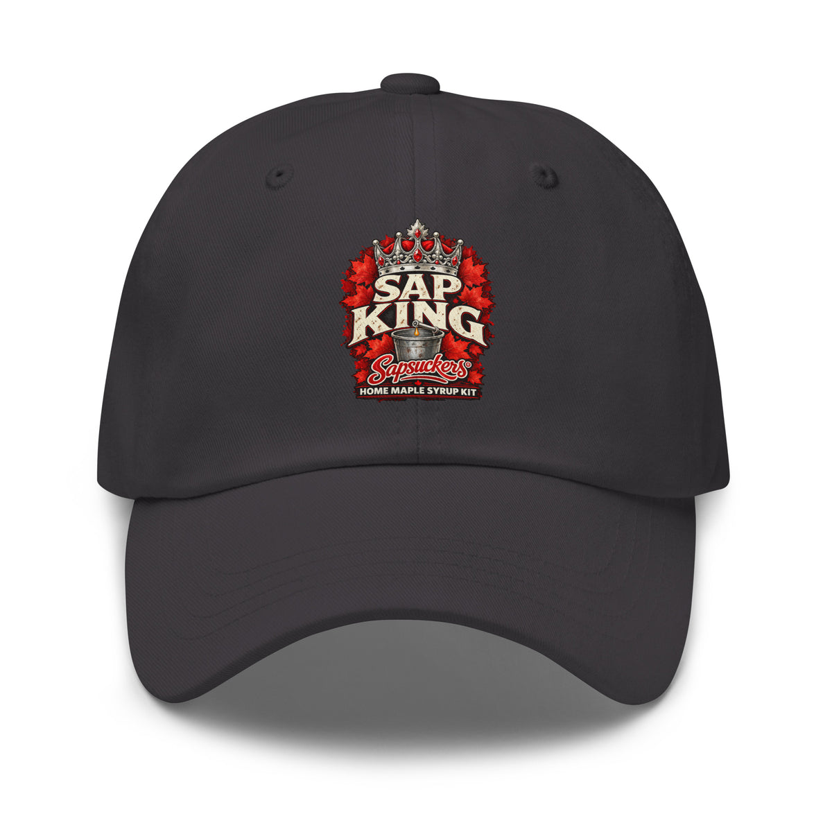 Sap King dad hat in Dark Grey, Sap Family design by Sapsuckers™