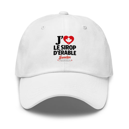 J'❤️ Le Sirop D'Érable Hat — White | Sapsuckers® Canadian Dad Hat