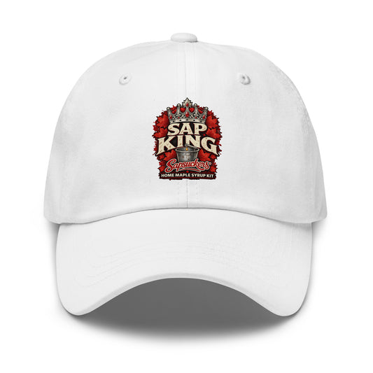 Sap King dad hat in White, Sap Family design by Sapsuckers™