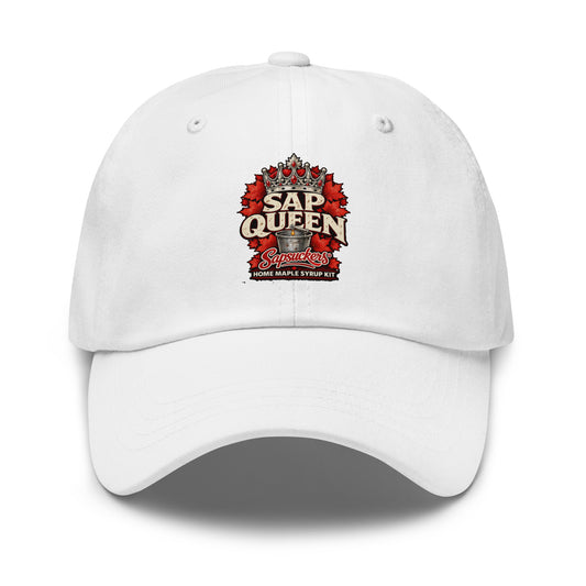 Sap Queen dad hat in White, Sap Family design by Sapsuckers™