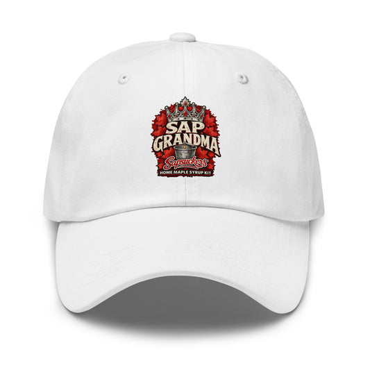 Sap Grandma dad hat in White, Sap Family design by Sapsuckers™