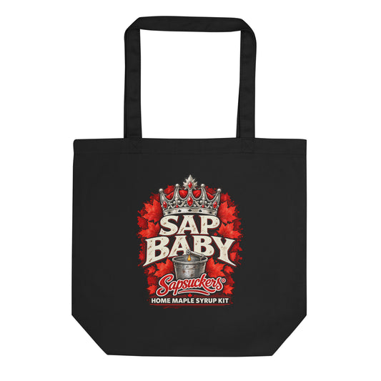 Sap Baby tote bag in Black, Sap Family design by Sapsuckers™