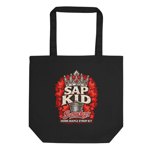 Sap Kid tote bag in Black, Sap Family design by Sapsuckers™