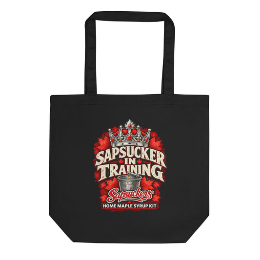 Sapsucker in Training tote bag in Black, Sap Family design by Sapsuckers™