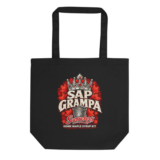 Sap Grampa tote bag in Black, Sap Family design by Sapsuckers™