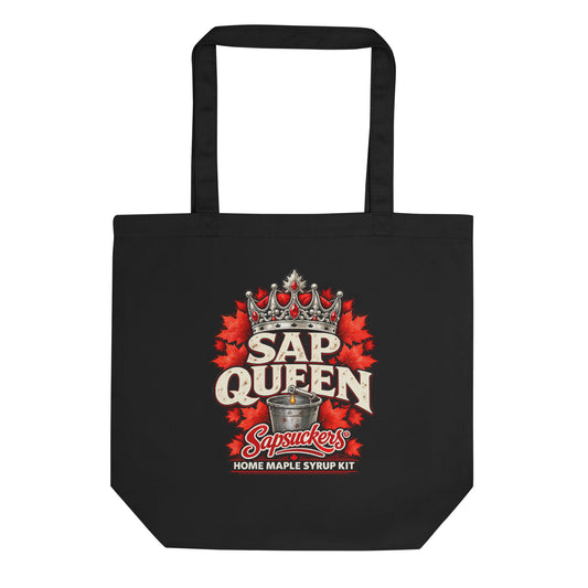 Sap Queen tote bag in Black, Sap Family design by Sapsuckers™