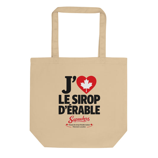 J'❤️ Le Sirop D'Érable tote bag in oyster