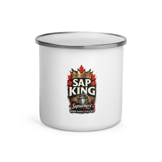 Sap King Enamel Mug — front view — Sapsuckers® Canadian enamel mug