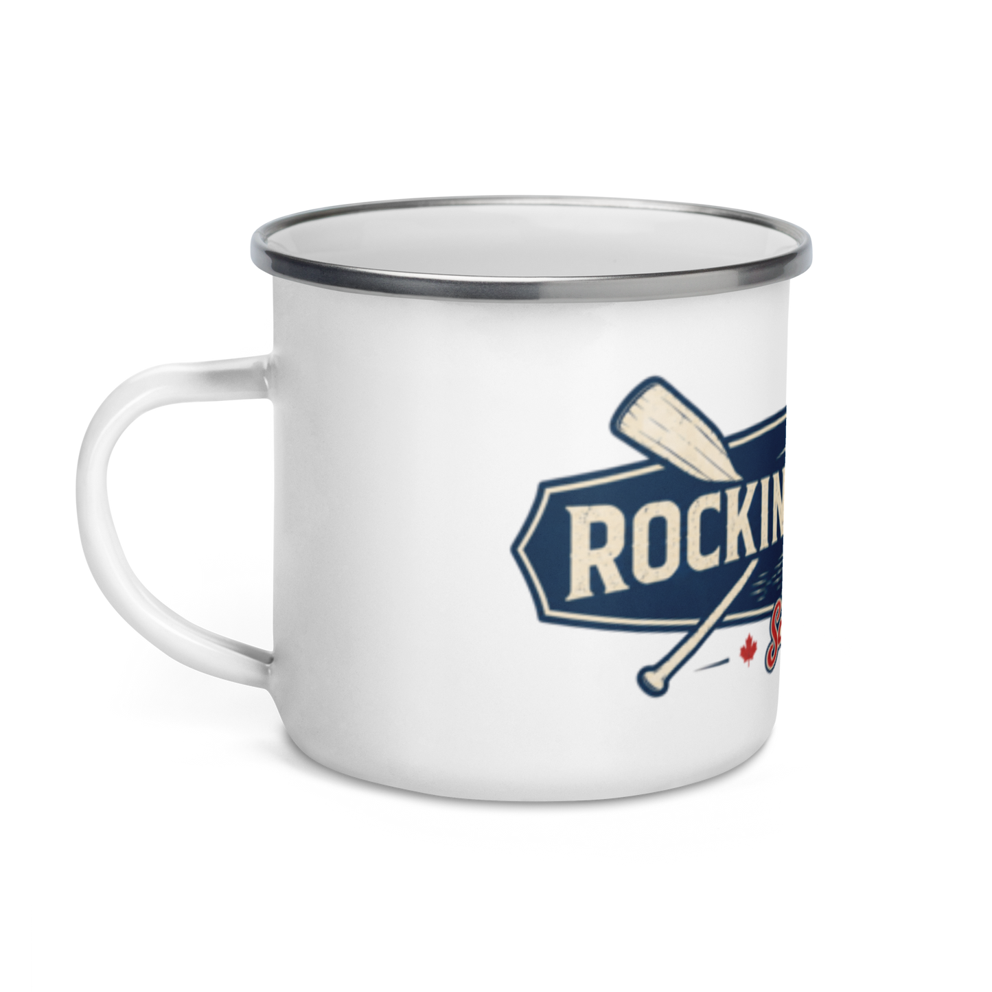 Rockin' the Dock Enamel Mug — ceramic — front view