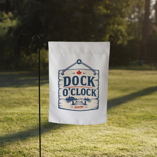Dock O'Clock Garden Flag — front view — Sapsuckers® Canadian garden flag