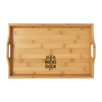 This Dad Rocks the Dock Bamboo Serving Tray (Engraving)