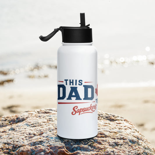 This Dad Rocks the Dock Water Bottle — front view — Sapsuckers® Canadian water bottle