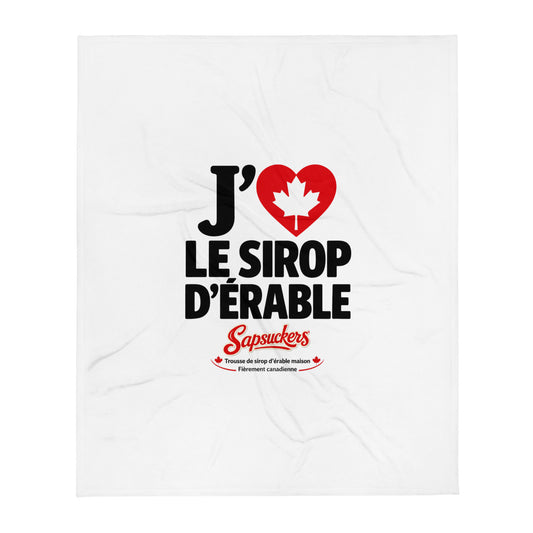 J'❤️ Le Sirop D'Érable Blanket | Sapsuckers® Canadian Cottage Fleece Blanket