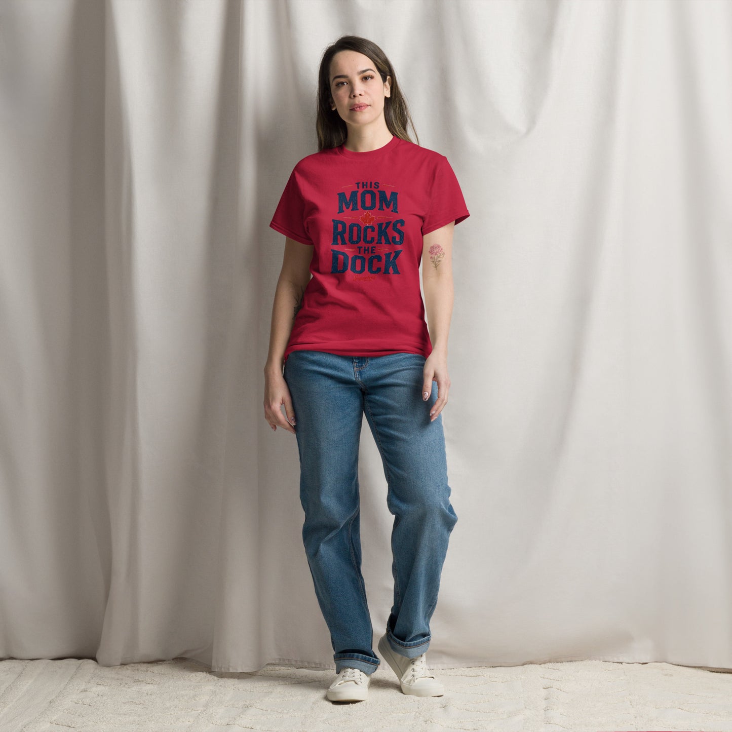 This Mom Rocks the Dock Classic Tee — front view — Sapsuckers® Canadian tee