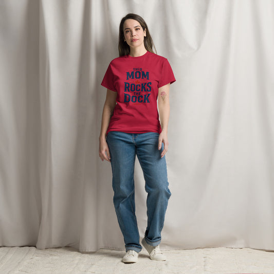 This Mom Rocks the Dock Classic Tee — front view — Sapsuckers® Canadian tee