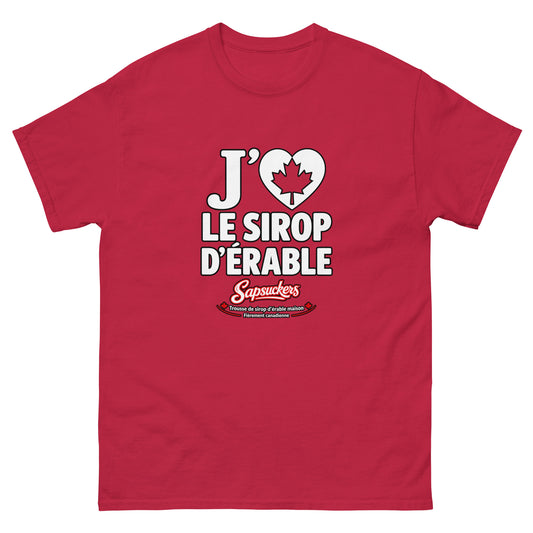 J'❤️ Le Sirop D'Érable Tee — Cardinal | Sapsuckers® French-Canadian Unisex T-Shirt