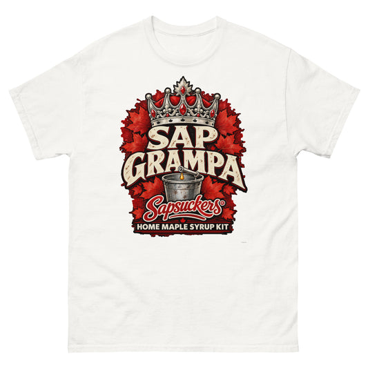 Sap Grampa tee in White, Sap Family design by Sapsuckers™