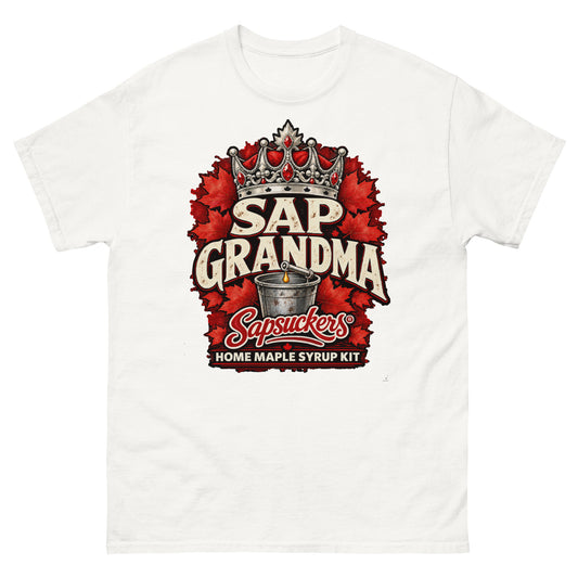 Sap Grandma tee in White, Sap Family design by Sapsuckers™