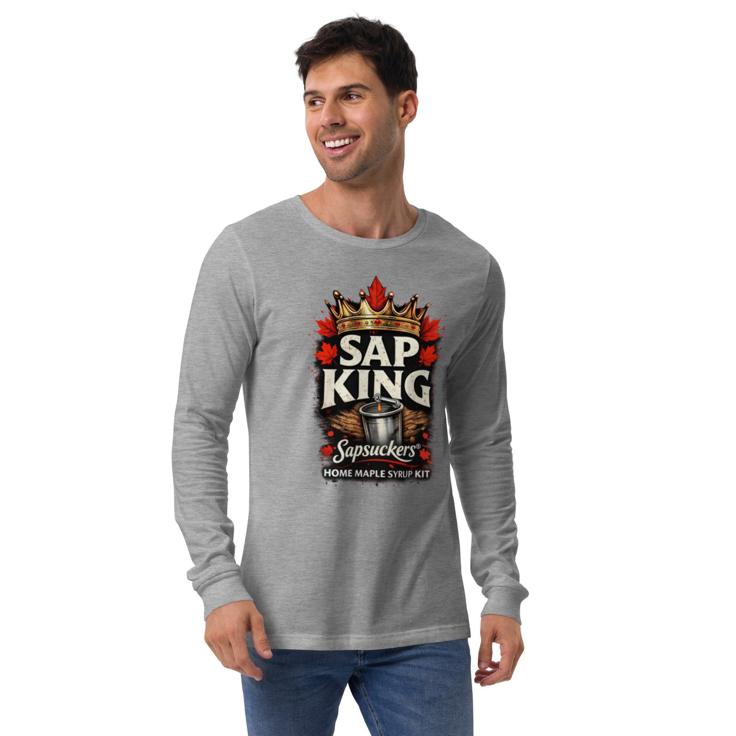 Sap King Long Sleeve — front view — Sapsuckers® Canadian long sleeve tee