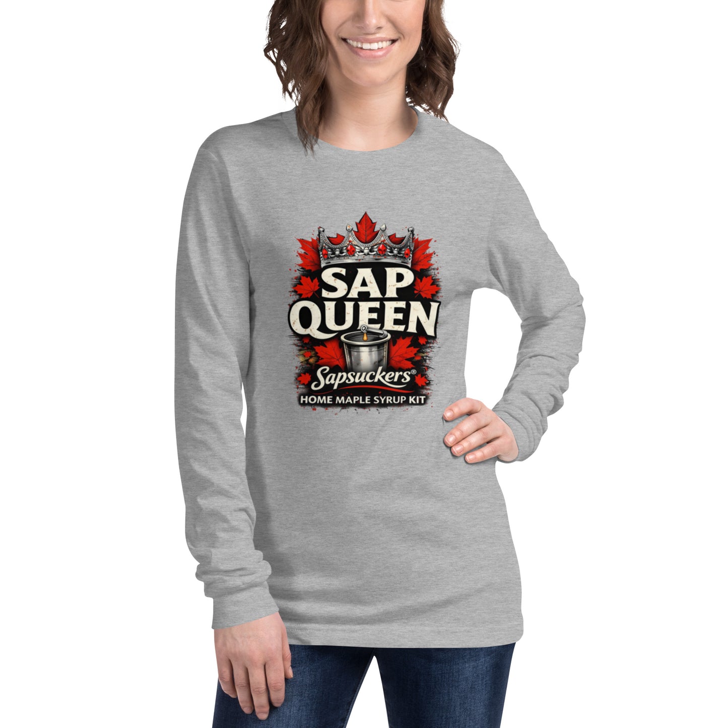 Sap Queen Long Sleeve — front view — Sapsuckers® Canadian long sleeve tee
