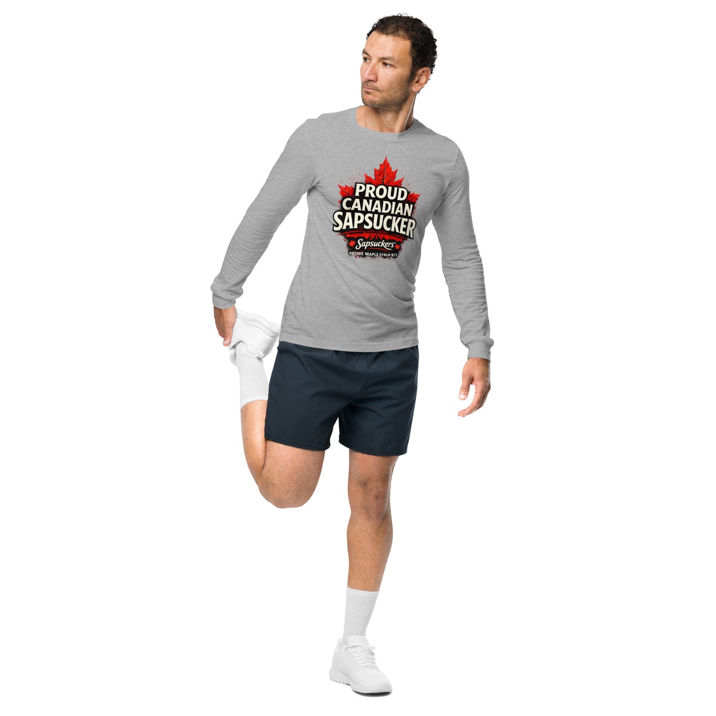 Proud Canadian Sapsucker Long Sleeve — front view — Sapsuckers® Canadian long sleeve tee