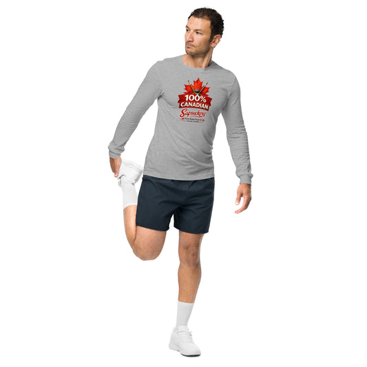 100% Canadian Long Sleeve — front view — Sapsuckers® Canadian long sleeve tee