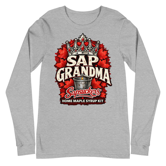 Sap Grandma long sleeve in Athletic Grey, Sap Family design by Sapsuckers™
