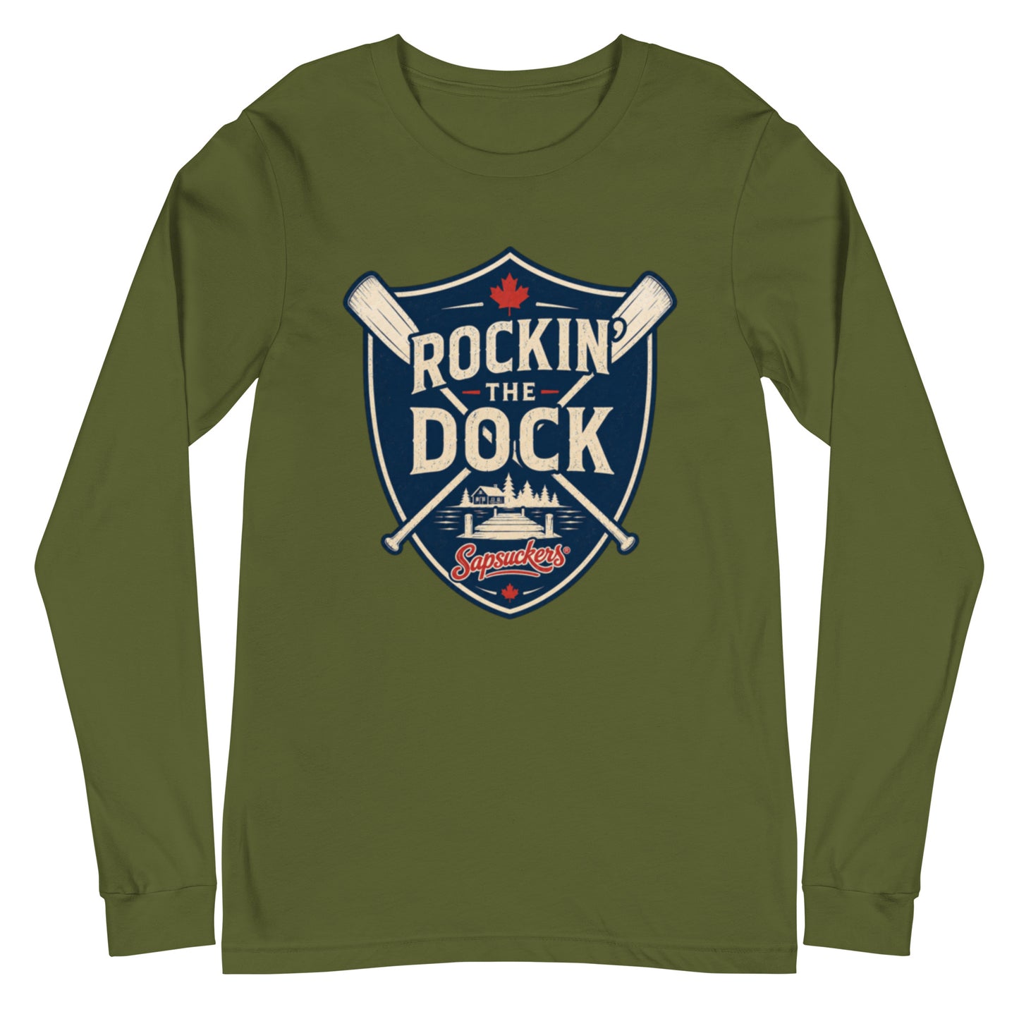Rockin' the Dock™ Long Sleeve Tee — front view — Sapsuckers® Canadian long sleeve tee