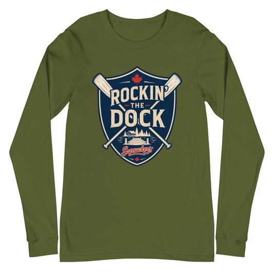 Rockin' the Dock™ Long Sleeve Tee — front view — Sapsuckers® Canadian long sleeve tee