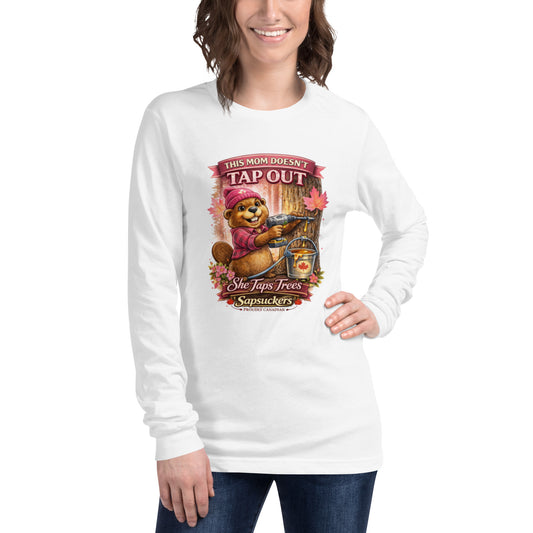 This Mom Doesn't Tap Out Long Sleeve — front view — Sapsuckers® Canadian long sleeve tee