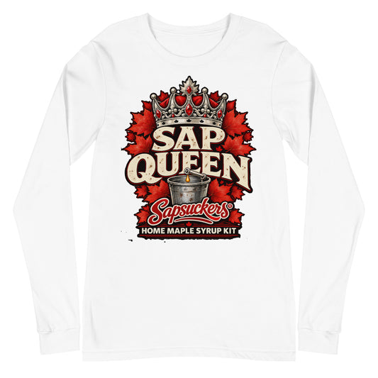 Sap Queen long sleeve in White, Sap Family design by Sapsuckers™