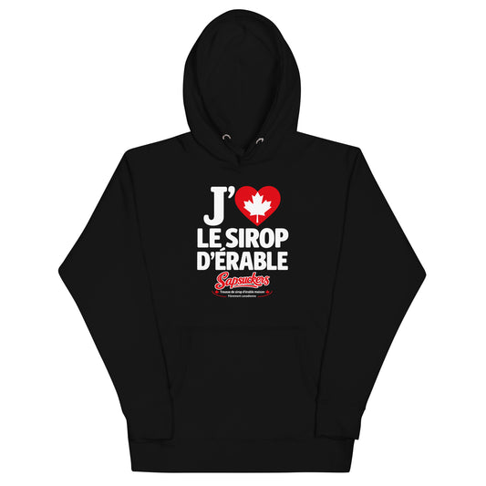 J'❤️ Le Sirop D'Érable Hoodie | Sapsuckers® Bilingual Canadian Hoodie