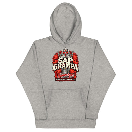 Sap Grampa hoodie in Carbon Grey, Sap Family design by Sapsuckers™