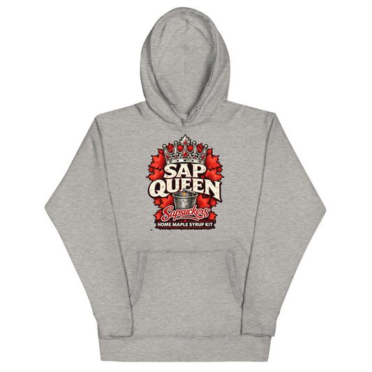 Sap Queen hoodie in Carbon Grey, Sap Family design by Sapsuckers™