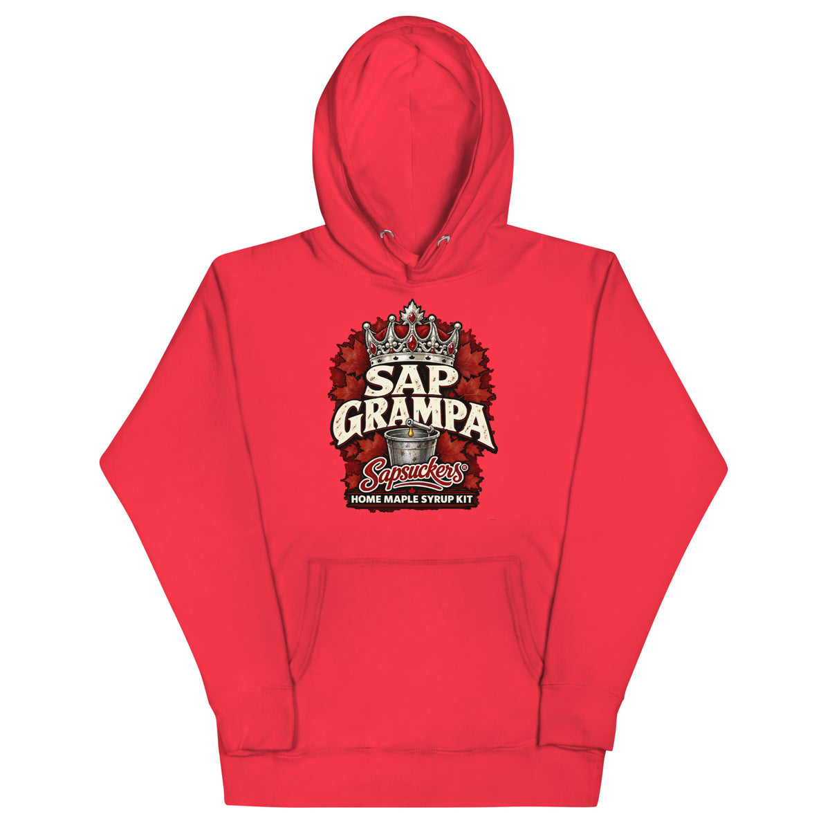 Sap Grampa hoodie in Team Red, Sap Family design by Sapsuckers™