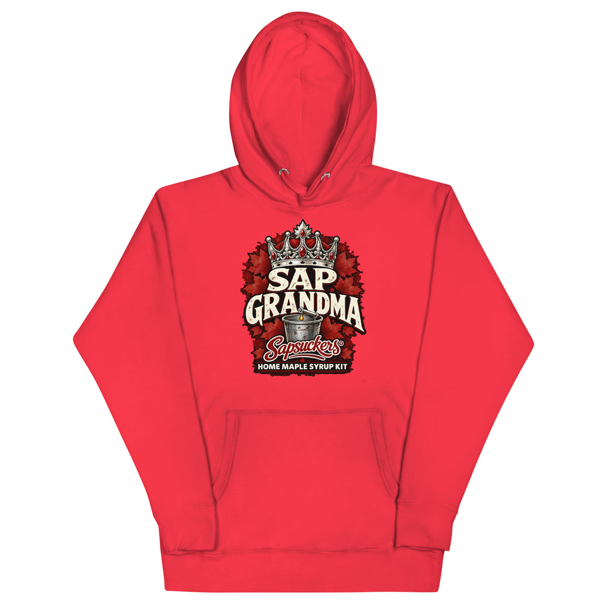 Sap Grandma hoodie in Team Red, Sap Family design by Sapsuckers™