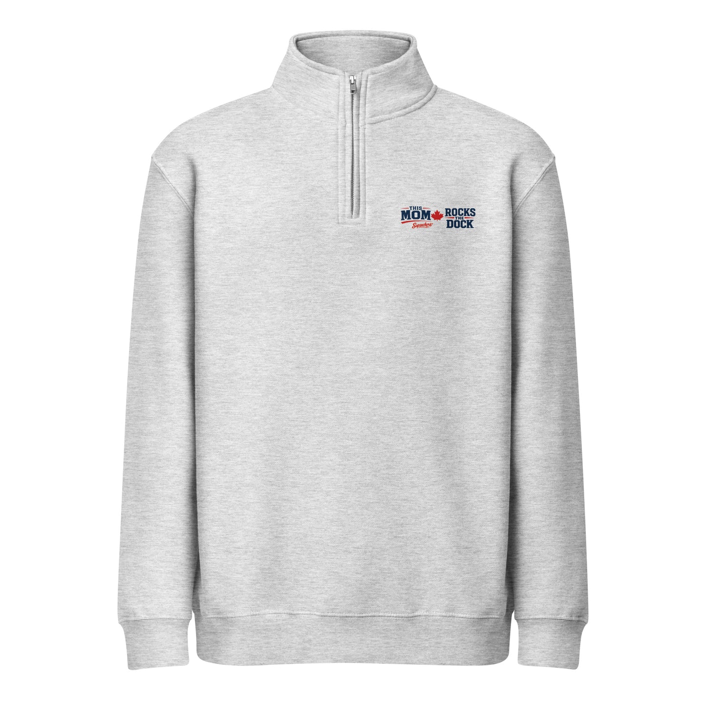 This Mom Rocks the Dock Quarter-Zip — front view — Sapsuckers® Canadian quarter-zip