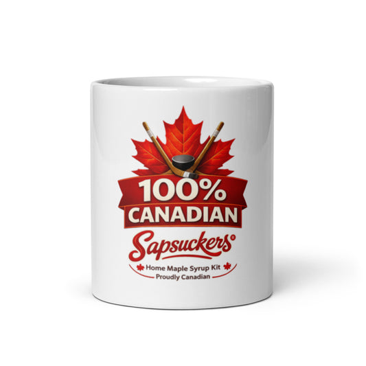 100% Canadian Mug — front view — Sapsuckers® Canadian ceramic mug