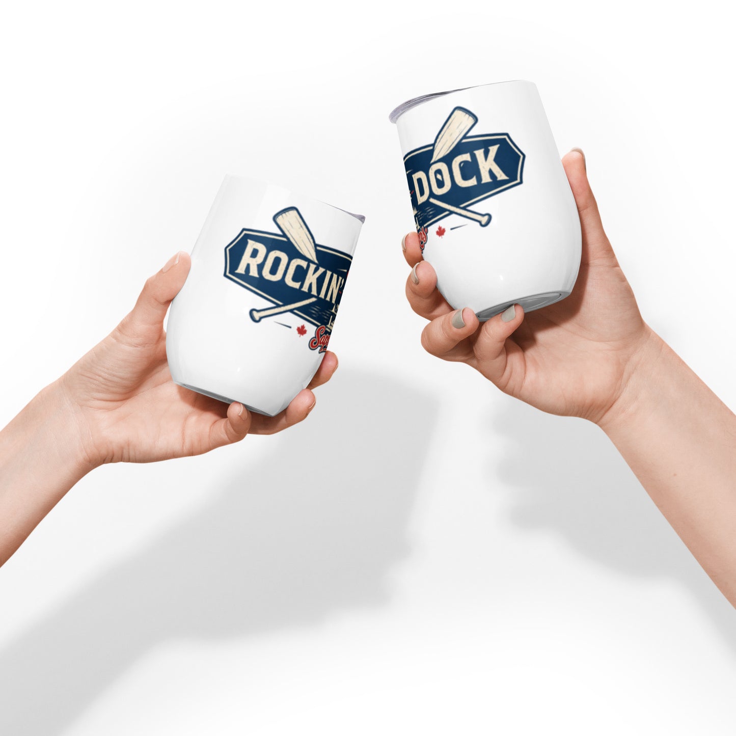 Rockin' the Dock Wine Tumbler — front view — Sapsuckers® Canadian wine tumbler